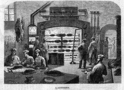 La Rotisserie des cuisines du Palais des Tuileries, v roce 1864. Rytina F. Lixe a Barbanta z kresby Moullina. od Charles Barbant