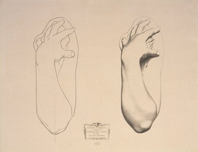 Bent Arm of a Woman, deska 22 z Cours de Dessin Volume I, Modeles dapres la bosse, c.1868 od Charles Bargue