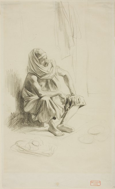 Sedící Arab od Charles Bargue