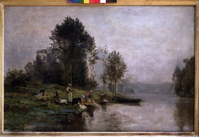 Mlhavé ráno na Oise. n.d (olej na plátně) od Charles Beauverie