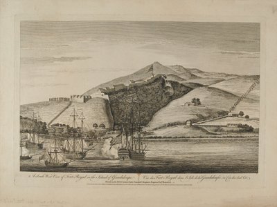 Jižní pohled na Fort Royal na ostrově Guadaloupe, 1759 circa od Charles Benazech