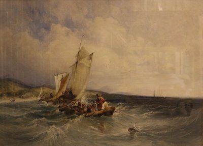 Wicklow Bay, asi 1840 (akvarel na papíře) od Charles Bentley