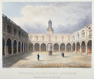 Courtyard of the Royal Exchange, City of London, 1838. od Charles Bigot