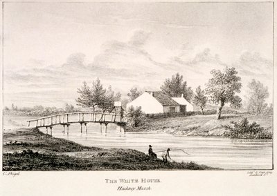 Bílý dům na břehu řeky Lea, Hackney Marsh, Londýn, c1830 od Charles Bigot