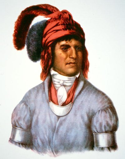 Ledagie, náčelník lidu Creek, z obrazu z roku 1825 (barevné lito) od Charles Bird (after) King