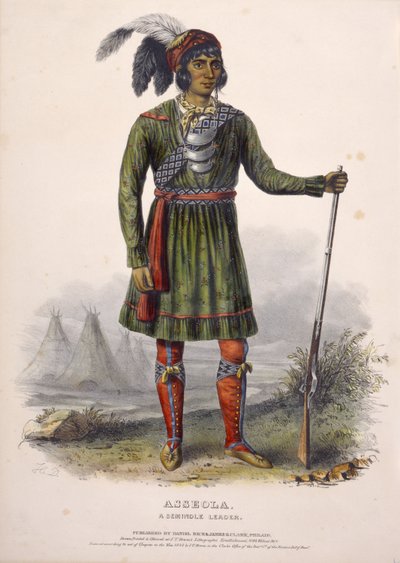 ASSEOLA, SEMINOLE LEADER., z knihy Dějiny indiánských kmenů Severní Ameriky od Charles Bird King