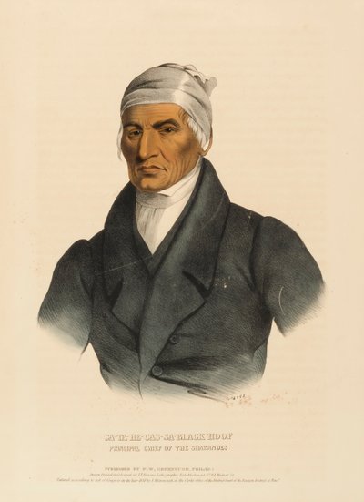 CA-TA-HE-CAS-SA-ČERNÉ KOPYTO. PRINCIPÁLNÍ VŮDCE ŠAVANŮ, zHistorie indiánských kmenů Severní Ameriky. od Charles Bird King