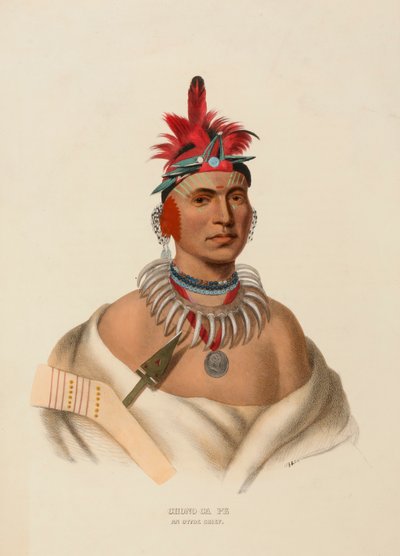 CHONO CA PE. OTTOE CHIEF., z knihy Dějiny indiánských kmenů Severní Ameriky. od Charles Bird King