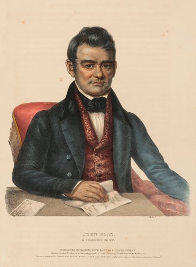 JOHN ROSS. A CHIEF CHEROKEE., z knihy Dějiny indiánských kmenů Severní Ameriky. od Charles Bird King