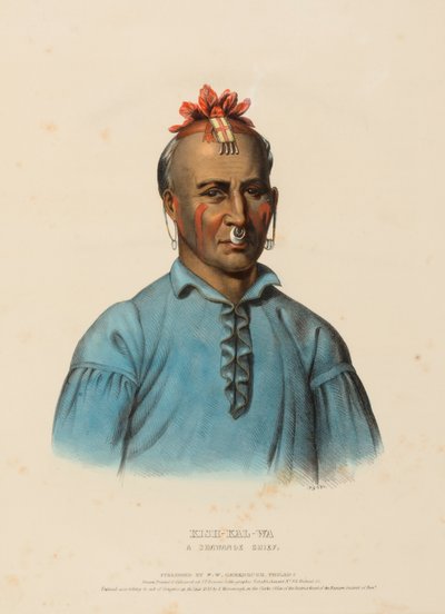 KISH-KAL-WA. A SHAWANOE CHIEF., z knihy Dějiny indiánských kmenů Severní Ameriky. od Charles Bird King