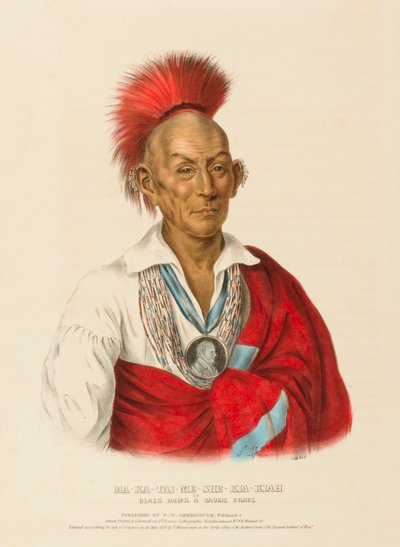MA-KA-TAI-ME-SHE-KIA-KIAH, z knihy Dějiny indiánských kmenů Severní Ameriky. od Charles Bird King