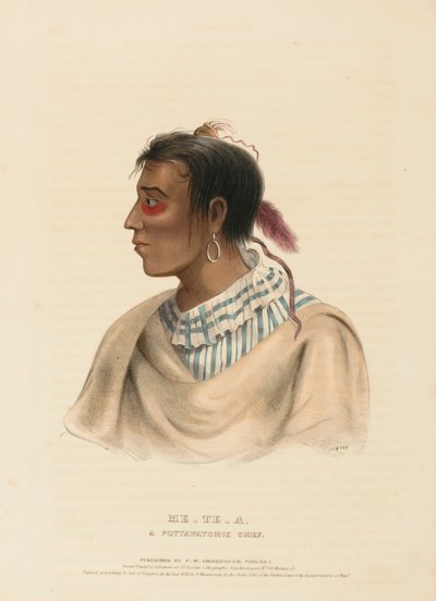 ME-TE-A, POTTAWATOMIE CHIEF., z knihy Dějiny indiánských kmenů Severní Ameriky. od Charles Bird King
