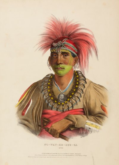 NO-WAY-KE-SUG-GA. OTOE., z knihy Dějiny indiánských kmenů Severní Ameriky od Charles Bird King