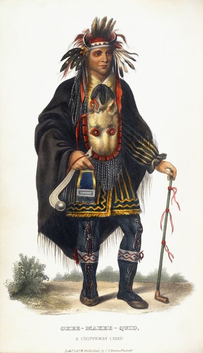 Okee-Makee-Quid, Chippeway Chippe, 1854 od Charles Bird King