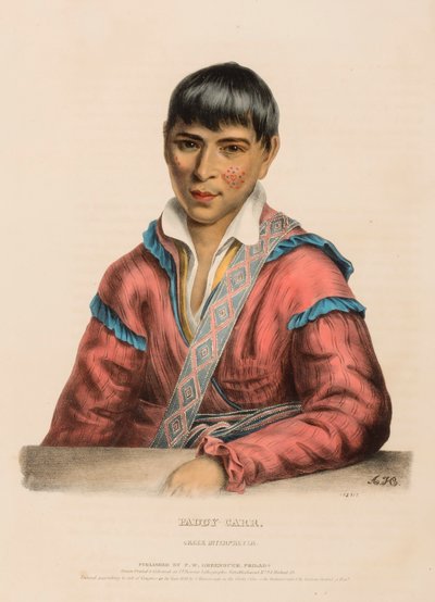 PADDY-CARR. CREEK INTERPRETER., z knihy Dějiny indiánských kmenů Severní Ameriky od Charles Bird King