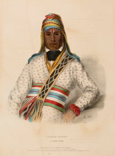 YOHOLO-MICCO. A CREEK CHIEF., z knihy Dějiny indiánských kmenů Severní Ameriky. od Charles Bird King