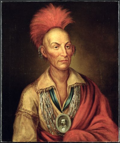 Portrét Black Hawk (1767-1838) od Homera Hendersona kolem roku 1870 od Charles Bird after King