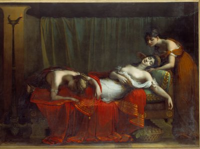 Kleopatrina smrt. Obraz Charles Boulanger de Boisfremont (1773-1838) od Charles Boulanger de (after) Boisfremont