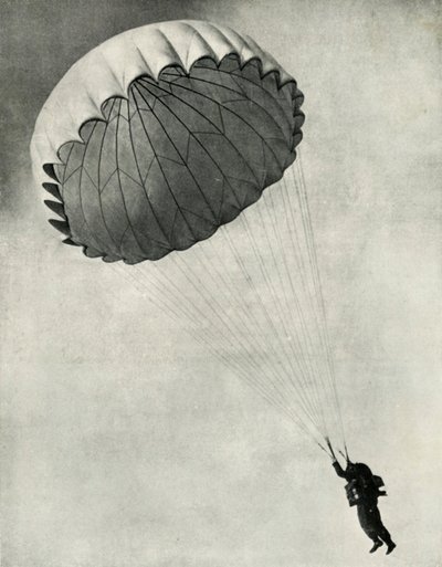 Letec používající padák během druhé světové války, 1941. od Charles Brown