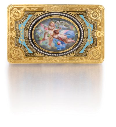 Krabice pro zpívající ptáky, cca 1840 (zlato, diamanty a smalt) od Charles Bruguier