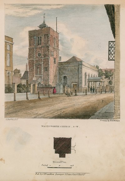 Jihozápadní pohled na Wandsworth Church od Charles Burton