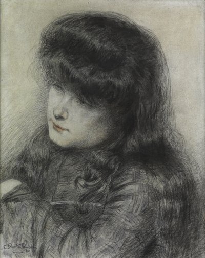 Dívka naklánějící se přes židli, 1881 od Charles Burton Barber