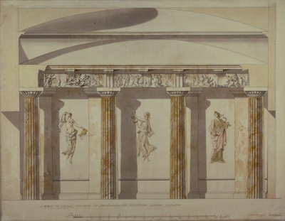Návrh pro velký kabinet v Pavlovském paláci, počátek 80. let 18. století od Charles Cameron