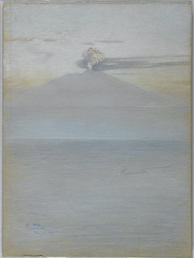 Pohled na Vesuv: Účinek 11:25, 21. prosince 1913 (pastel na šedomodrém tkaném papíře) od Charles Caryl Coleman