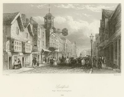 Guildford, High Street, pohled na východ, 1840 od Charles Claude Pyne