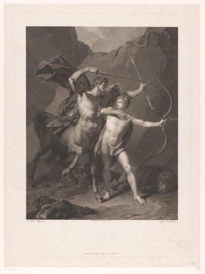 Chiron instruuje Achilla v lukostřelbě od Charles Clément Bervic