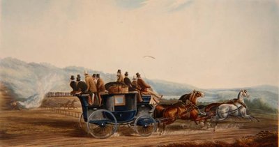 The Road Versus Rail, vyrytý J. Harrisem, z 