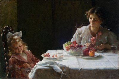 Snídaně pro tři 1909 (olej na plátně) od Charles Courtney Curran
