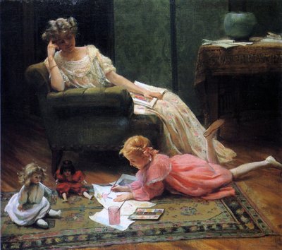 Watching the Child Play, 1909 od Charles Courtney Curran