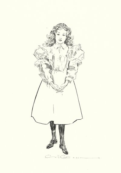 Malá americká dívka (litografie) od Charles Dana Gibson