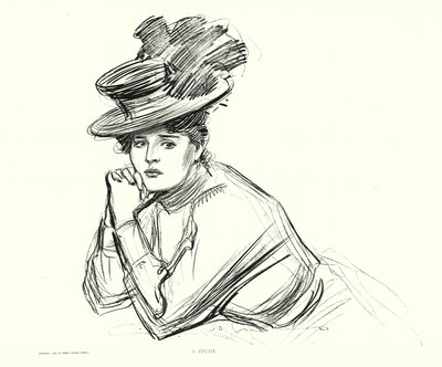 Studie (litografie) od Charles Dana Gibson
