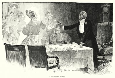 Bakalářská večeře (litho) od Charles Dana Gibson