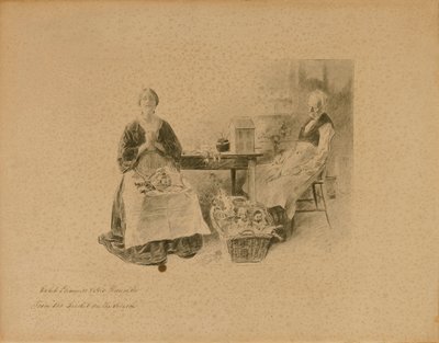 Caleb Plummer a jeho dcera, z knihy "Cvrček na krbu" od Charles Dana Gibson