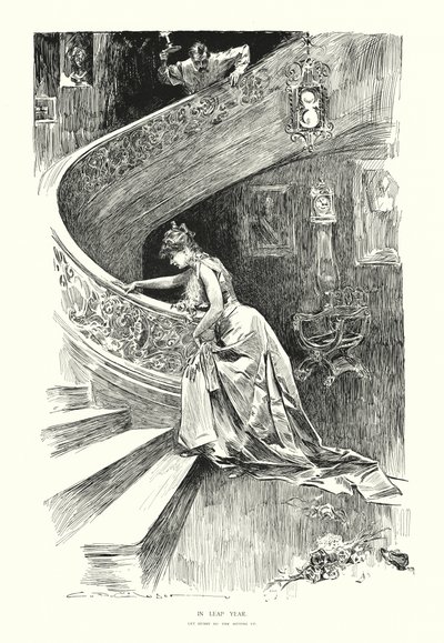 V přestupném roce (litografie) od Charles Dana Gibson