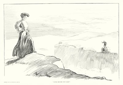 "Look before you Leap" (litografie) od Charles Dana Gibson