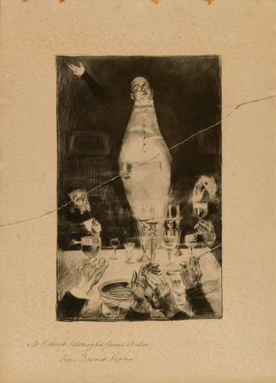 Pan Pickwick při své slavné řeči z knihy "Pickwickovy noviny" od Charles Dana Gibson