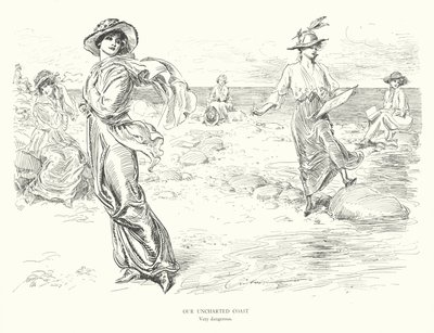 Naše neprobádané pobřeží, Velmi nebezpečné (litografie) od Charles Dana Gibson