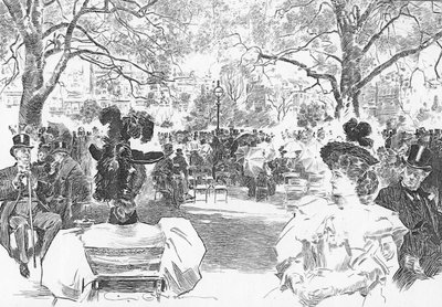 Nedělní odpoledne poblíž Stanhope Gate, kolem roku 1897 (litho) od Charles Dana Gibson