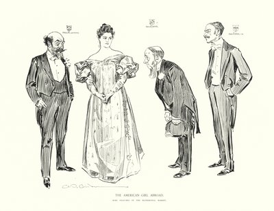 Americká dívka v zahraničí (litografie) od Charles Dana Gibson