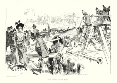 Ulice New Yorku (litografie) od Charles Dana Gibson