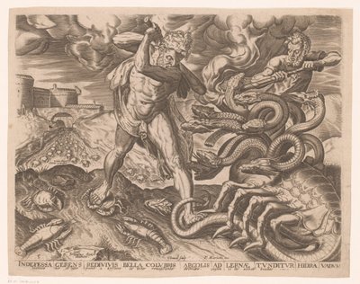 Hercules porazí hydru Lerny Labors of Hercules po Frans Floris (název série) od Charles David