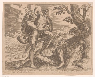 Herkules zápasí s Antaeem Labors of Hercules po Frans Floris (název série) od Charles David