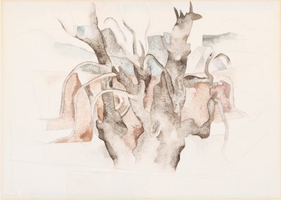 Bermudy - Stromy, 1917 (wc) od Charles Demuth