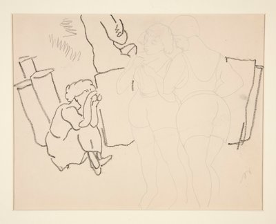 Čtyři postavy na pláži, pravděpodobně v Provincetownu od Charles Demuth