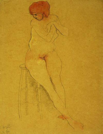 Sedící nahá od Charles Demuth