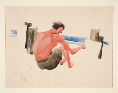 Kreslení umělce na pláži od Charles Demuth